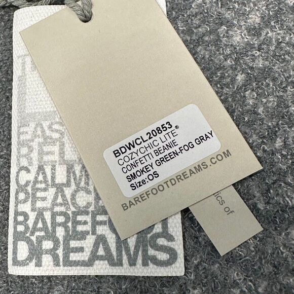 NWT Barefoot Dreams Smokey Green Fog Gray CozyChic Lite Confetti Beanie One Size